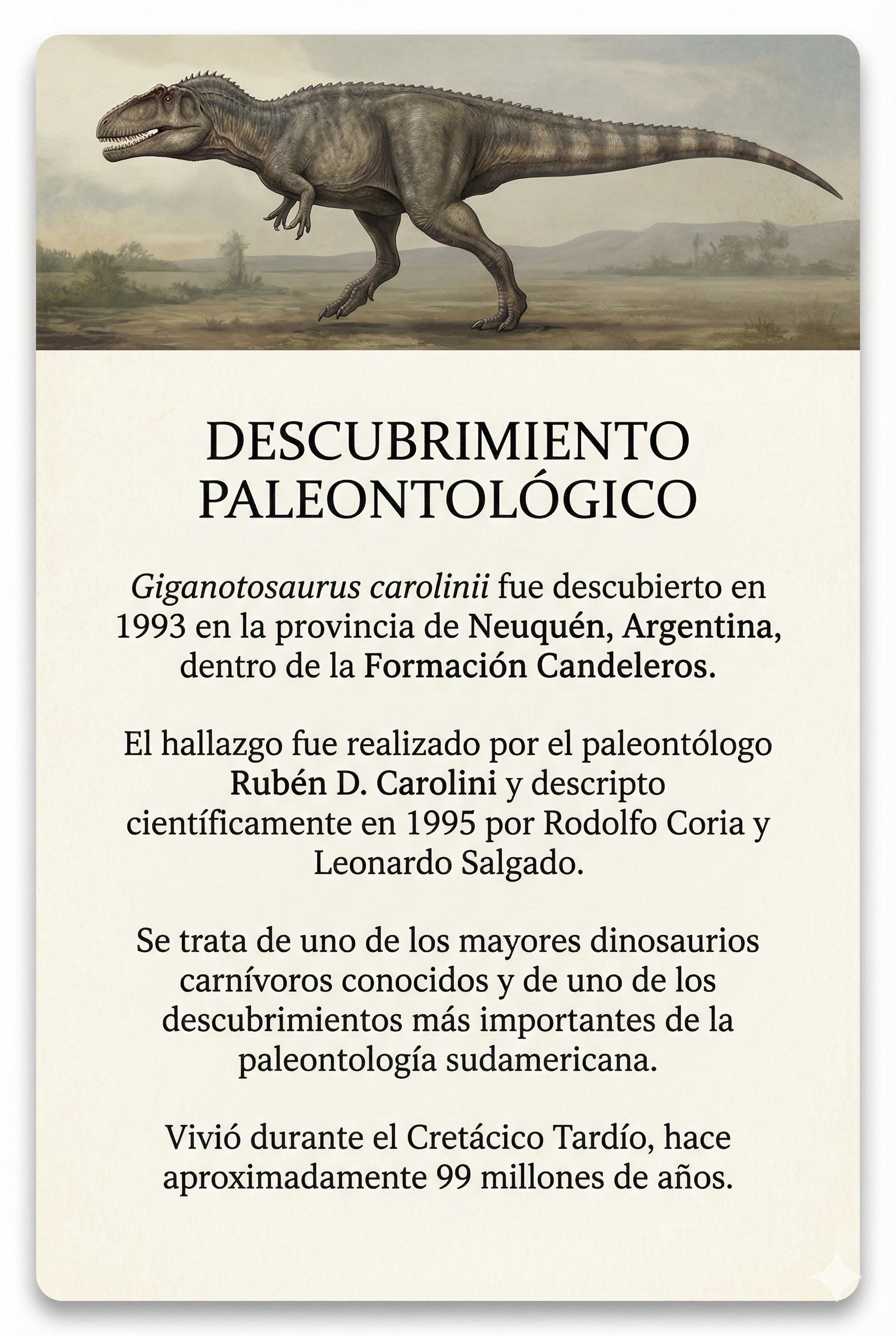 Descubrimiento Paleontológico - información