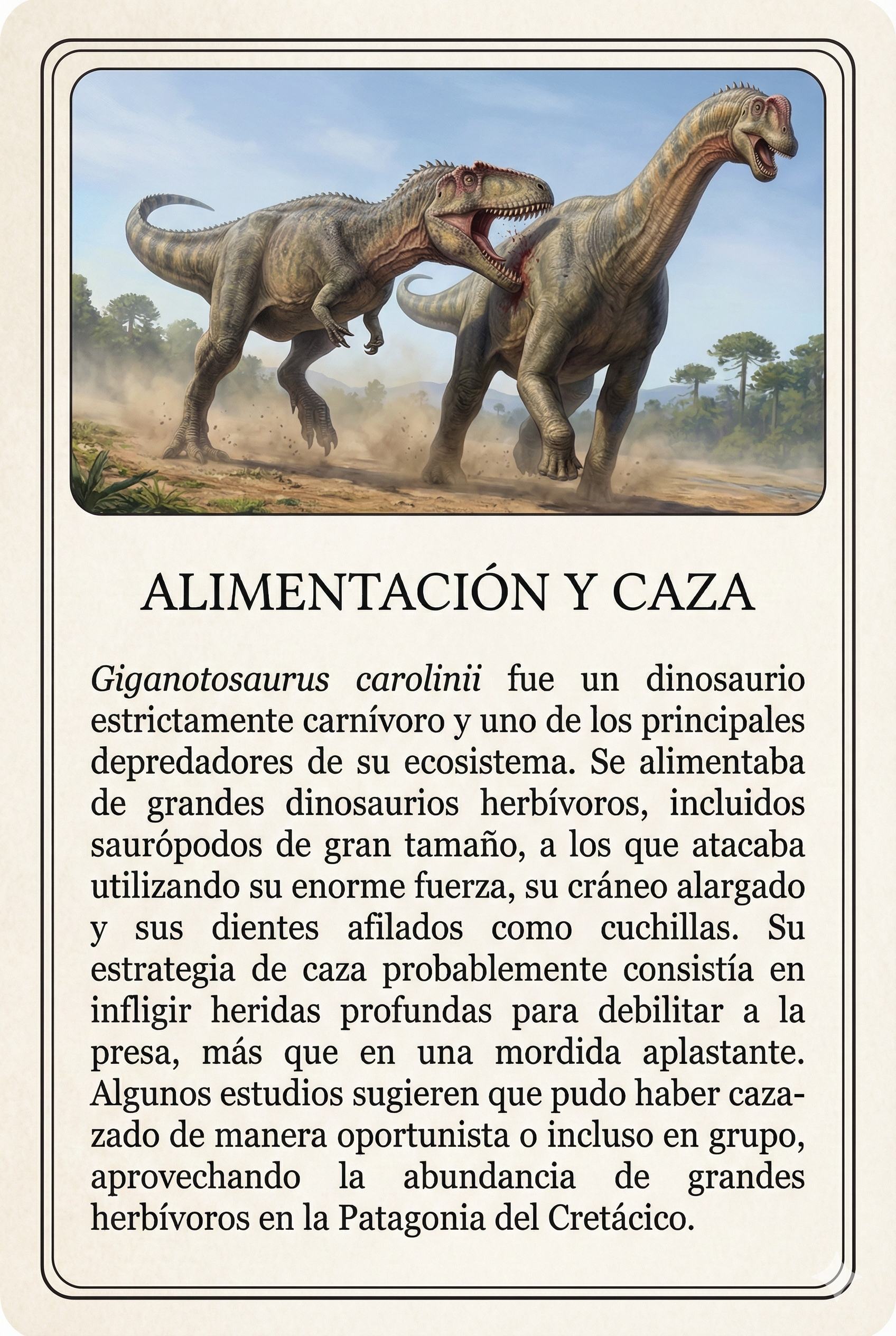 Alimentación y Caza - información